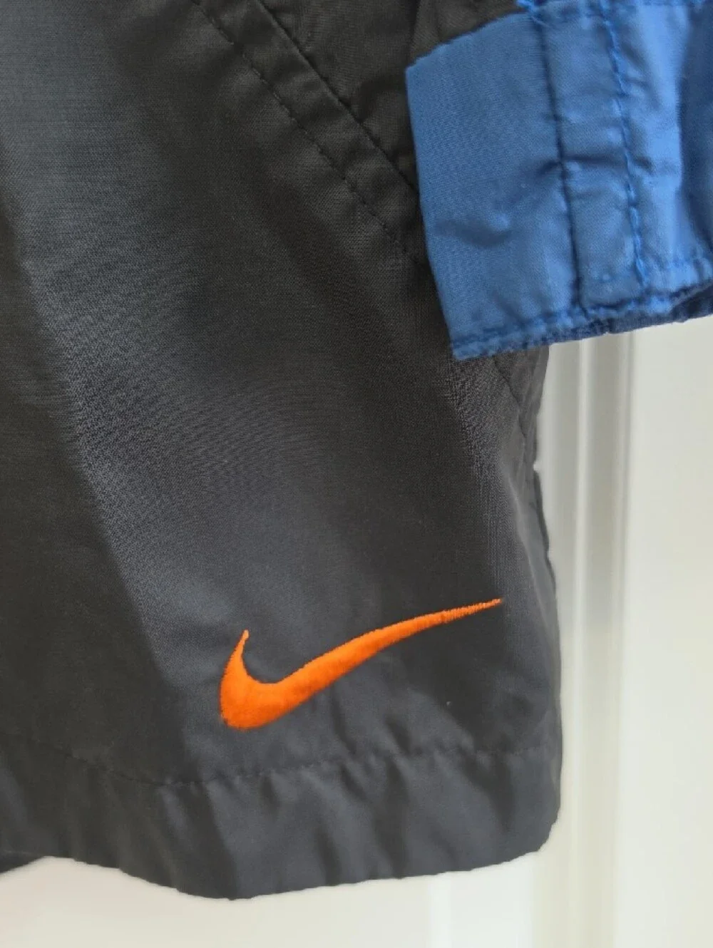 Nike Kids Blue and Black Hooded Raincoat Windbreaker
